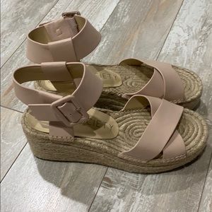 Sole society Audrina pink espadrille wedges size 7